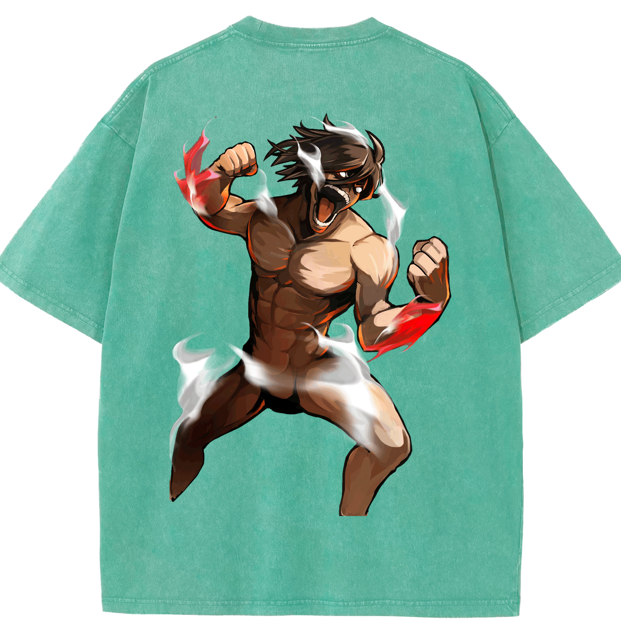 （画像用） 進撃の巨人 Attack on Titan 綿100% ヴィンテージ風 半袖Tシャツ（背面プリント）